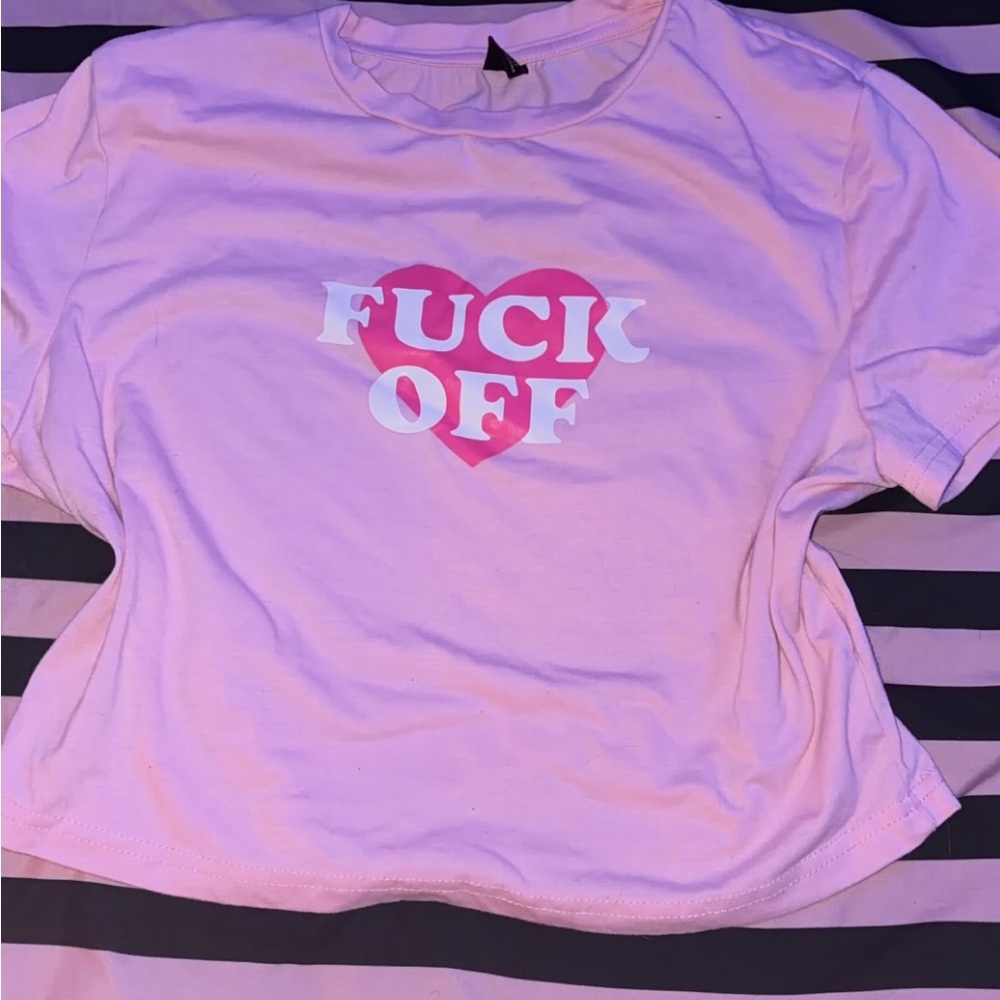 Pink Graphic Heart Tee - Statement Women's Top